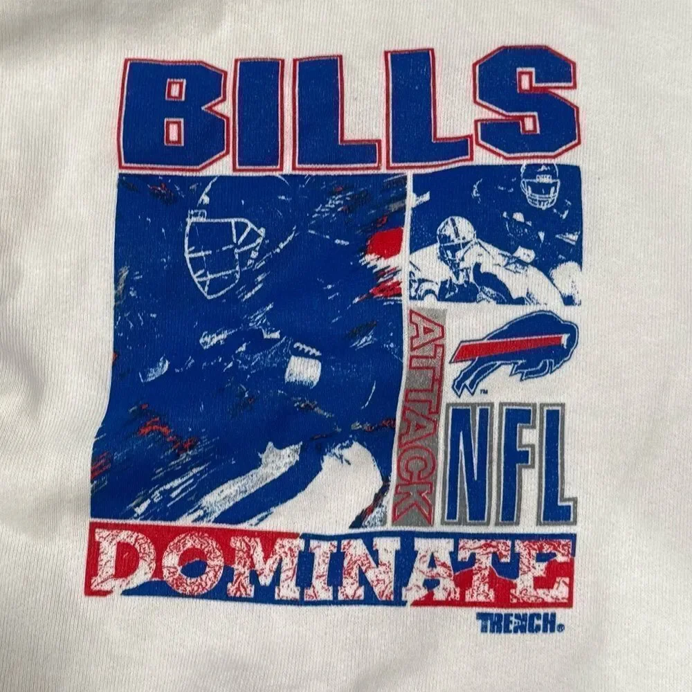 Vintage 1990’s Trench NFL Buffalo Bills Dominate Crewneck Sweatshirt Kids Large